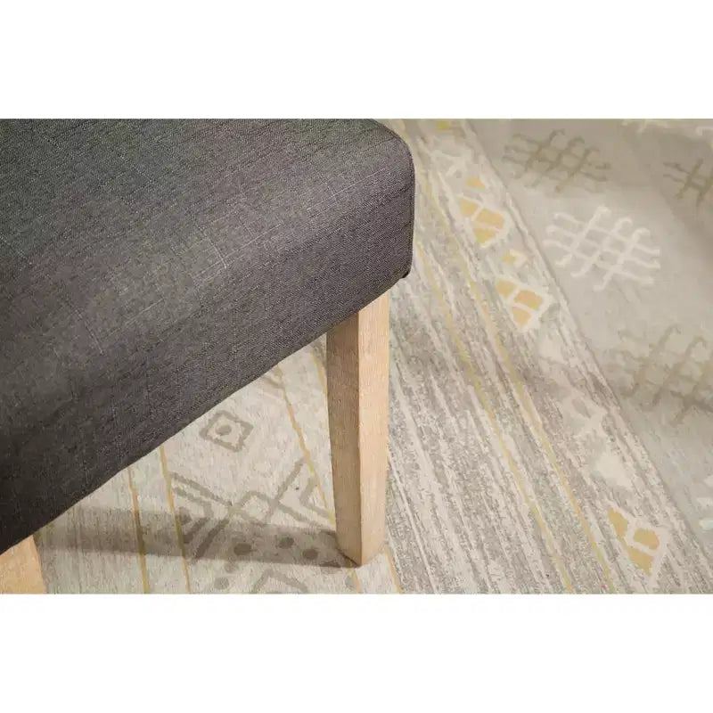 Chaise de salle à manger capitonnée en bois massif, anthracite