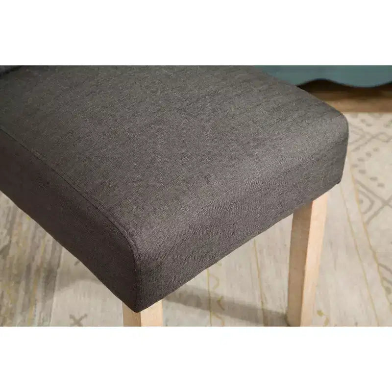 Chaise de salle à manger capitonnée en bois massif, anthracite
