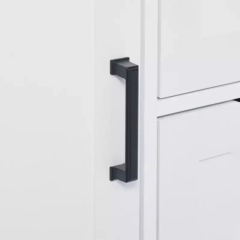 Meuble de rangement de salle de bain blanc, meuble autoportant avec plusieurs espaces de rangement et étagère ouverte