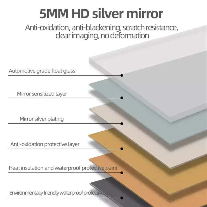 Miroir de salle de bain LED 48x32 : 3 couleurs, intensité variable sur 5 niveaux, anti-buée, mural, horizontal/vertical