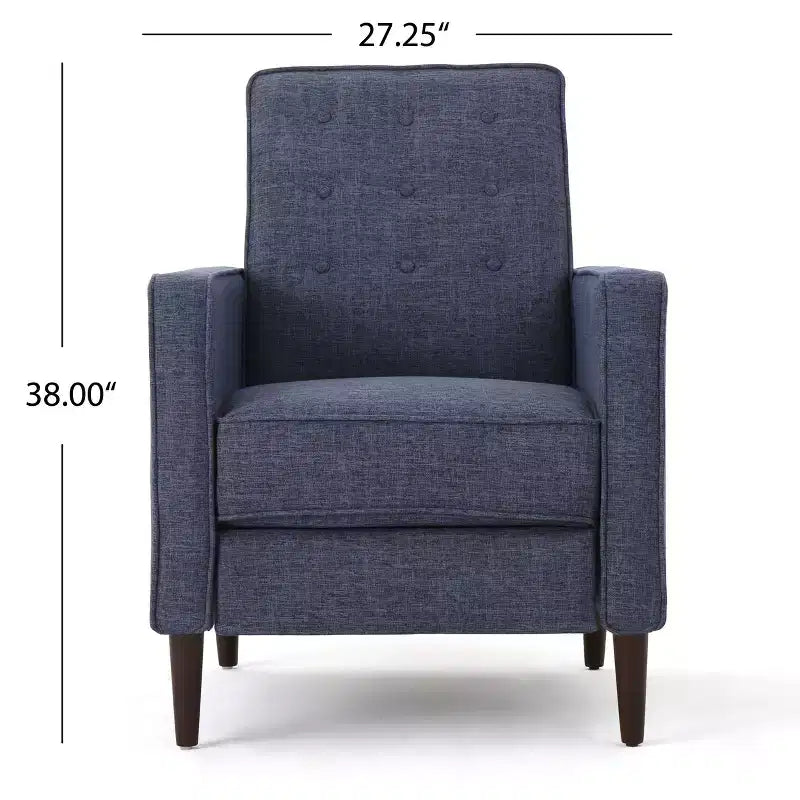 Fauteuils inclinables capitonnés Mid-Century Modern avec dossier poussoir