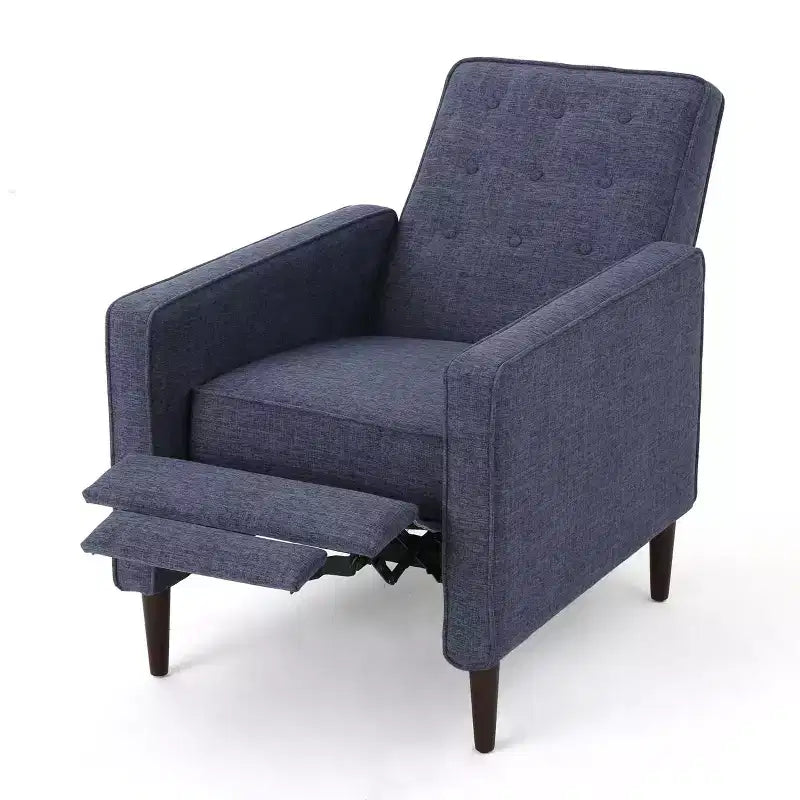 Fauteuils inclinables capitonnés Mid-Century Modern avec dossier poussoir