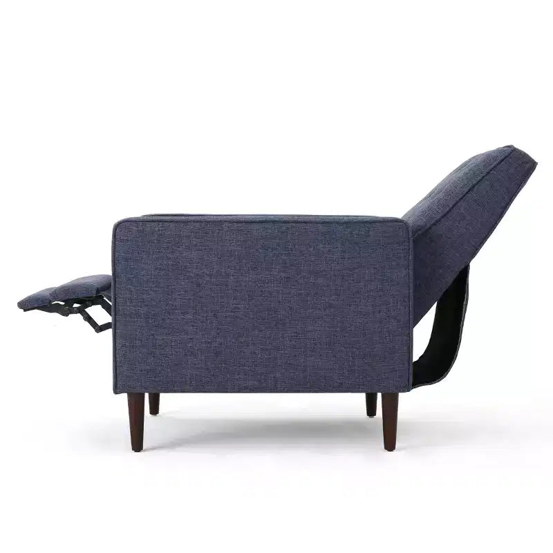 Fauteuils inclinables capitonnés Mid-Century Modern avec dossier poussoir