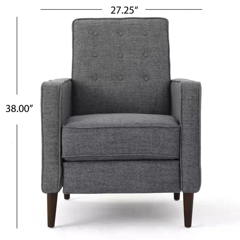 Fauteuils inclinables capitonnés Mid-Century Modern avec dossier poussoir