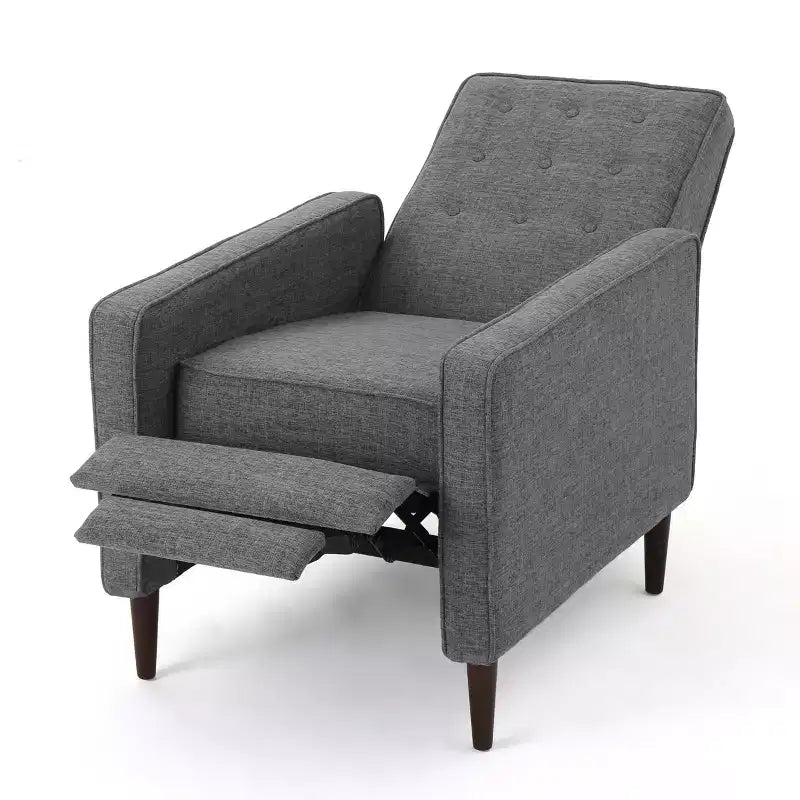 Fauteuils inclinables capitonnés Mid-Century Modern avec dossier poussoir