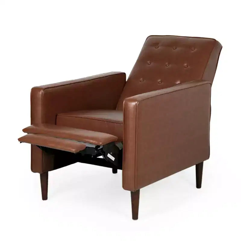Fauteuils inclinables capitonnés Mid-Century Modern avec dossier poussoir