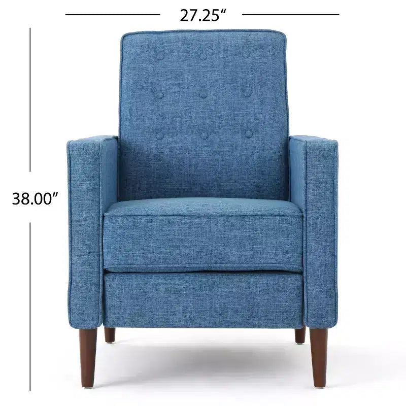 Fauteuils inclinables capitonnés Mid-Century Modern avec dossier poussoir