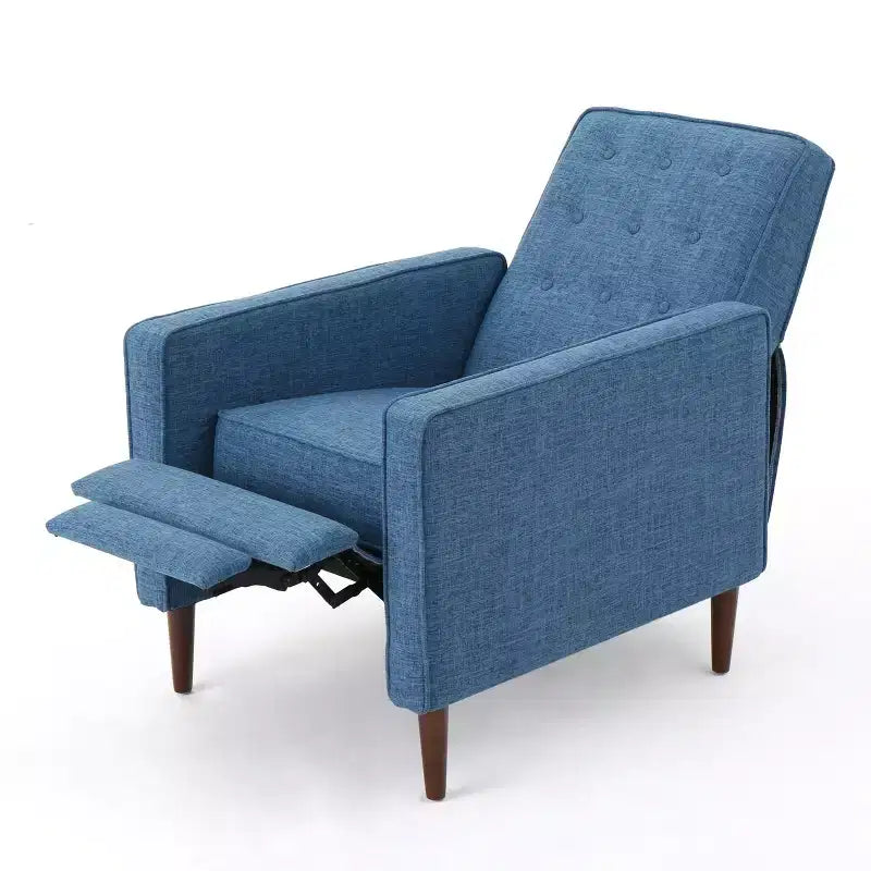 Fauteuils inclinables capitonnés Mid-Century Modern avec dossier poussoir