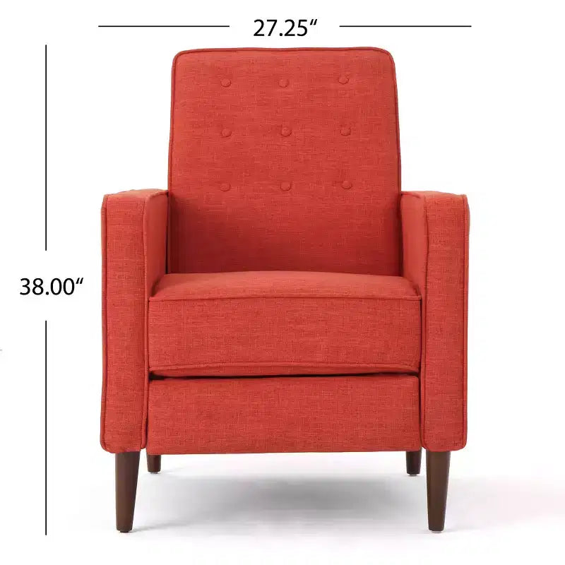 Fauteuils inclinables capitonnés Mid-Century Modern avec dossier poussoir