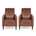 GDFStudio Mason Mid Century Modern Tufted Pushback Recliners (Set of 2)