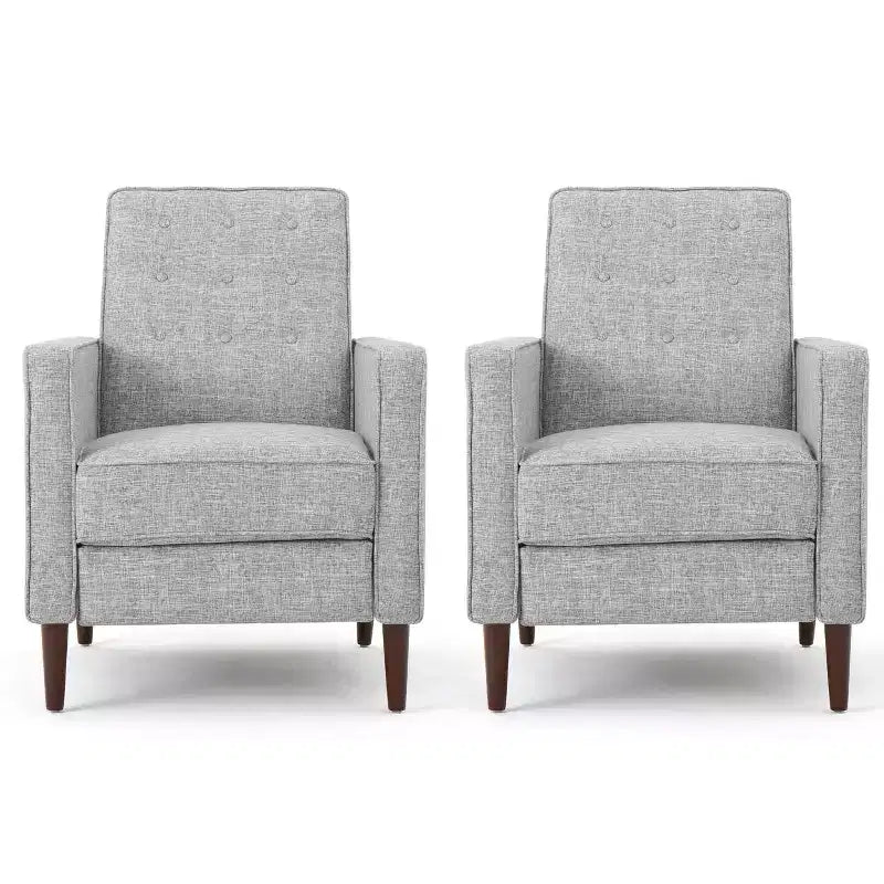 Fauteuils inclinables capitonnés Mid-Century Modern avec dossier poussoir