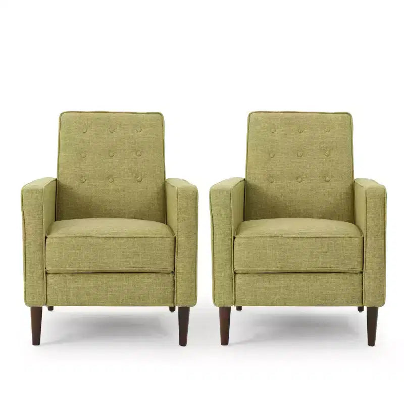 Fauteuils inclinables capitonnés Mid-Century Modern avec dossier poussoir