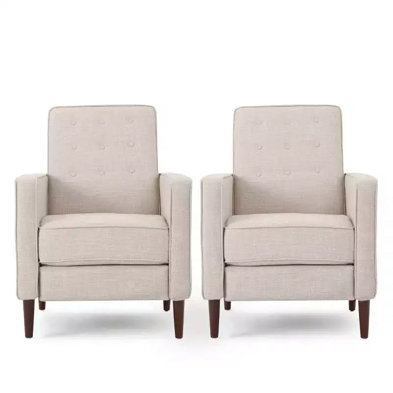 Fauteuils inclinables capitonnés Mid-Century Modern avec dossier poussoir