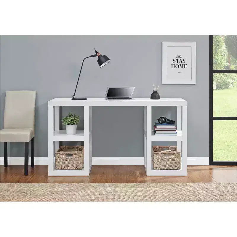 Bureau d'ordinateur à double piédestal