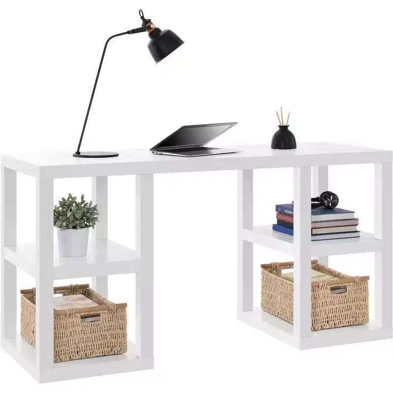 Bureau d'ordinateur à double piédestal