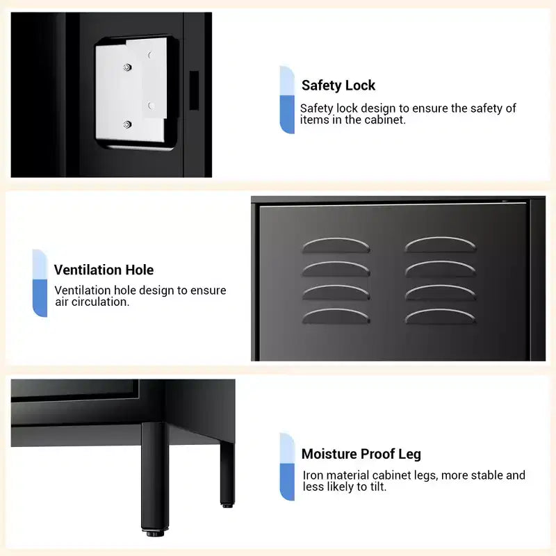 Armoire de rangement en acier à 3 portes, casier métallique pour école, bureau, salle de sport, armoire à casiers de 183 cm pour employés, casier de rangement industriel avec 3 étagères