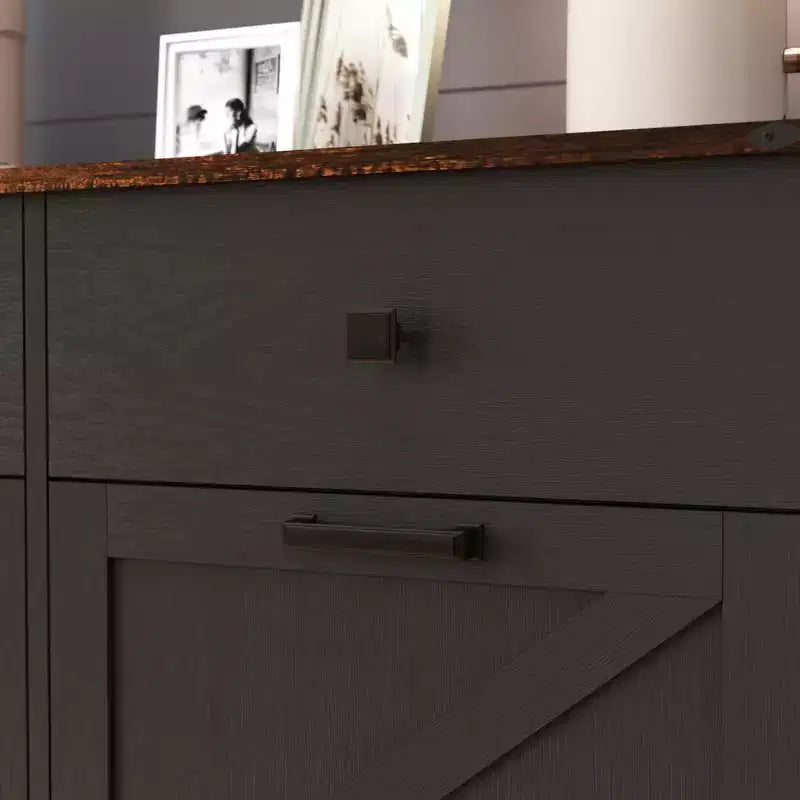 Meuble de Rangement Double de Style Ferme avec 4 Tiroirs, Meuble Autoportant, Meuble de Tri de Linge Style Grange pour Cuisine