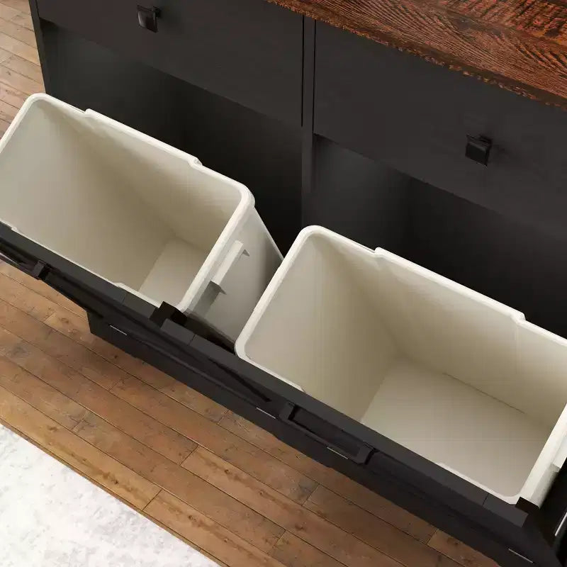 Meuble de Rangement Double de Style Ferme avec 4 Tiroirs, Meuble Autoportant, Meuble de Tri de Linge Style Grange pour Cuisine