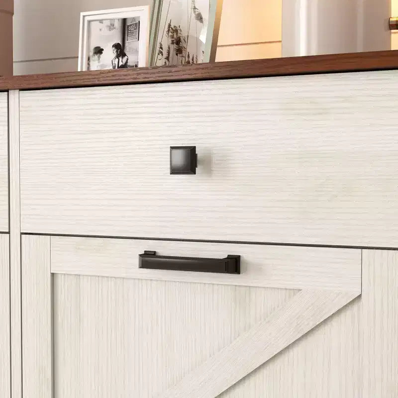Meuble de Rangement Double de Style Ferme avec 4 Tiroirs, Meuble Autoportant, Meuble de Tri de Linge Style Grange pour Cuisine