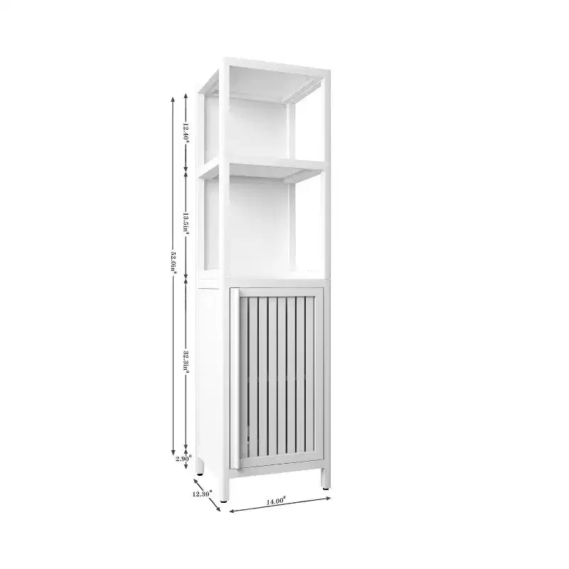 Armoire de rangement de salle de bain en bambou, meuble autoportant multifonctionnel avec 2 étagères et 1 porte, organisateur de salle de bain et de cuisine