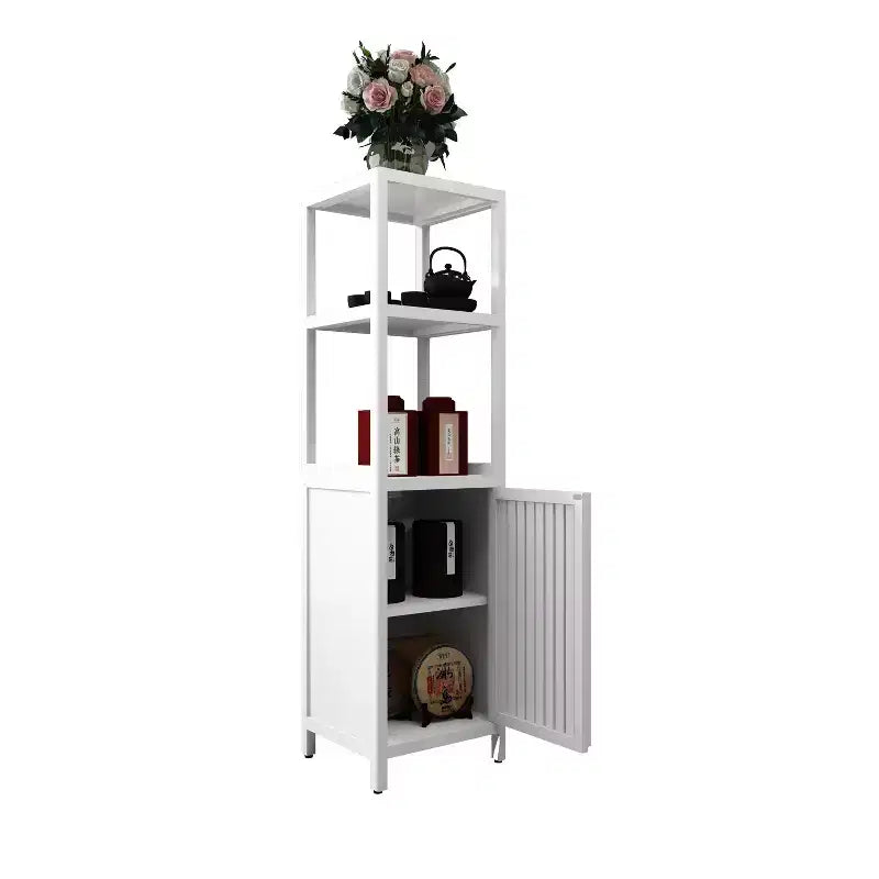Armoire de rangement de salle de bain en bambou, meuble autoportant multifonctionnel avec 2 étagères et 1 porte, organisateur de salle de bain et de cuisine