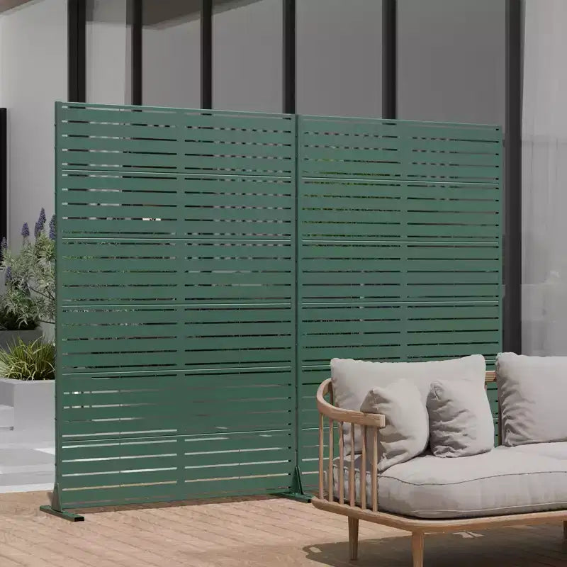 Cloison Paravent Extérieure en Métal pour Patio, Séparateur de Pièce Autonome pour Intérieur, Blanc