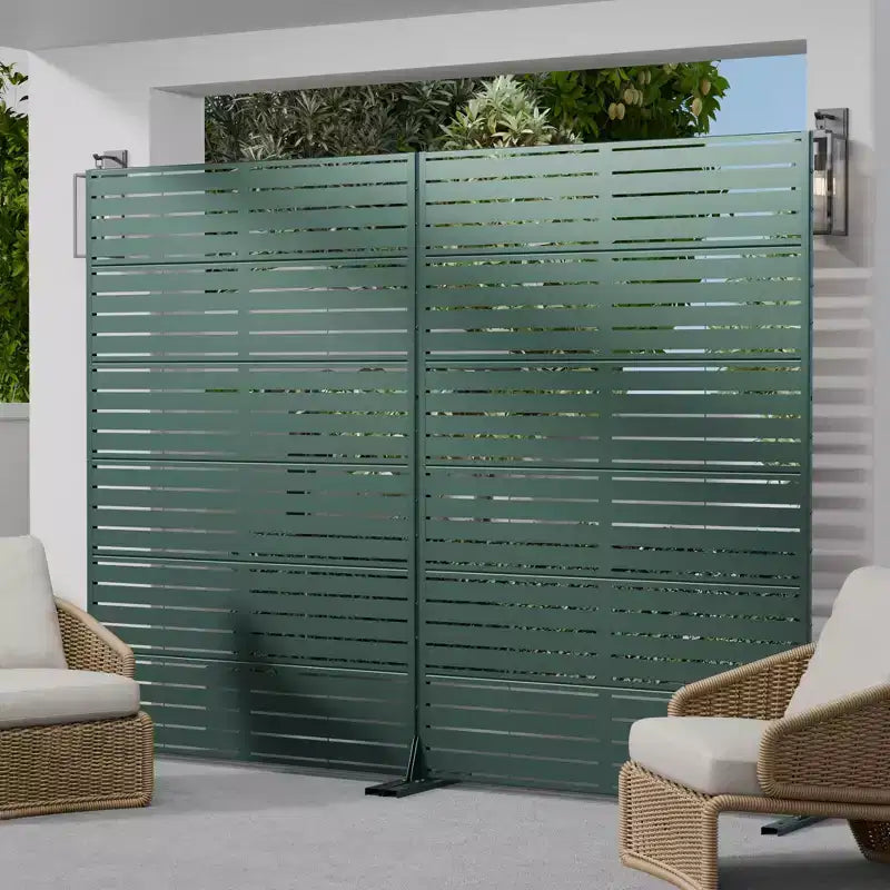 Cloison Paravent Extérieure en Métal pour Patio, Séparateur de Pièce Autonome pour Intérieur, Blanc