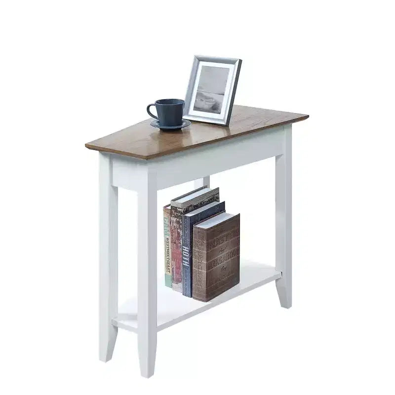 Table d'appoint ronde avec étagère inférieure, table d'appoint élégante avec pieds courbés, table d'appoint stylée pour le rangement du salon