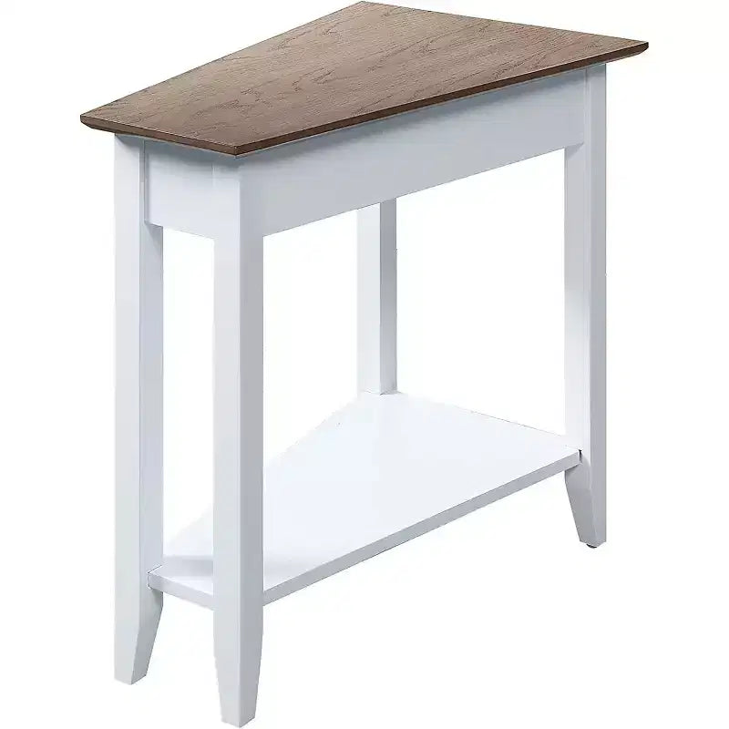Table d'appoint ronde avec étagère inférieure, table d'appoint élégante avec pieds courbés, table d'appoint stylée pour le rangement du salon