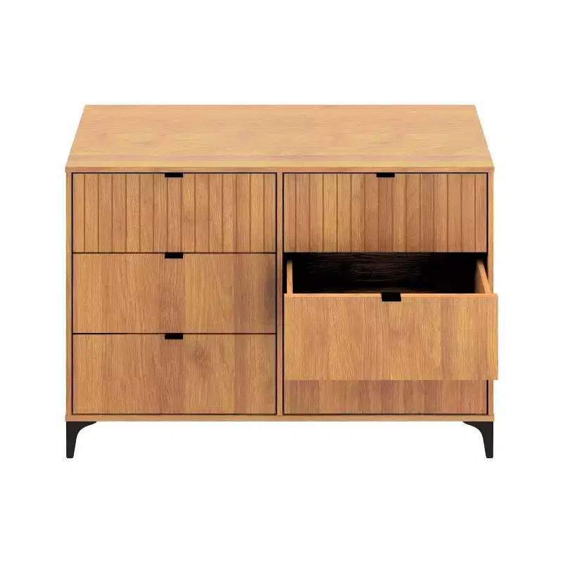 Commode 6 tiroirs- Noyer ambré