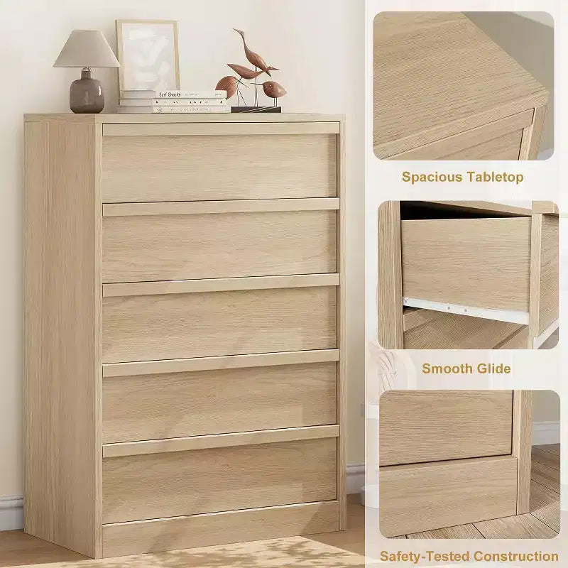 Commode de chambre, chiffonnier moderne avec grand rangement, meuble de rangement en bois pour salon, chambre d'enfant, entrée