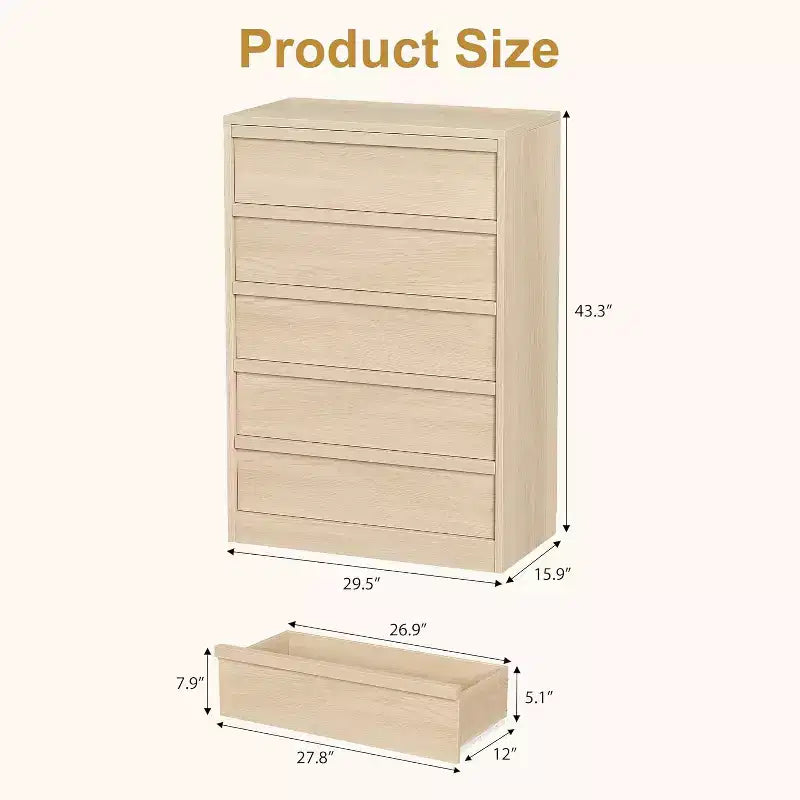 Commode de chambre, chiffonnier moderne avec grand rangement, meuble de rangement en bois pour salon, chambre d'enfant, entrée