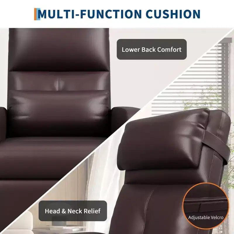 Fauteuil Inclinable Électrique - Chaleur et Massage, Fauteuil Relax Électrique Réglable Ergonomique en Cuir PU, Dossier Haut, Siège Rembourré, Sièges de Cinéma Maison