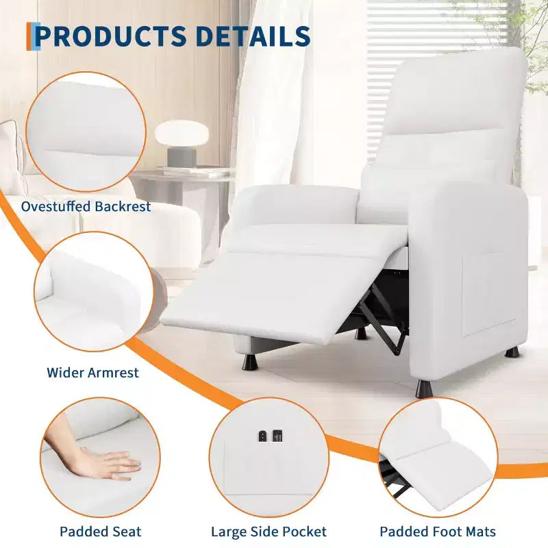 Fauteuil Inclinable Électrique - Chaleur et Massage, Fauteuil Relax Électrique Réglable Ergonomique en Cuir PU, Dossier Haut, Siège Rembourré, Sièges de Cinéma Maison