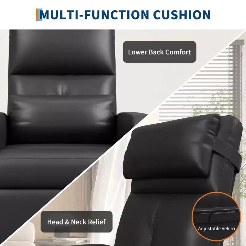 Fauteuil Inclinable Électrique - Chaleur et Massage, Fauteuil Relax Électrique Réglable Ergonomique en Cuir PU, Dossier Haut, Siège Rembourré, Sièges de Cinéma Maison