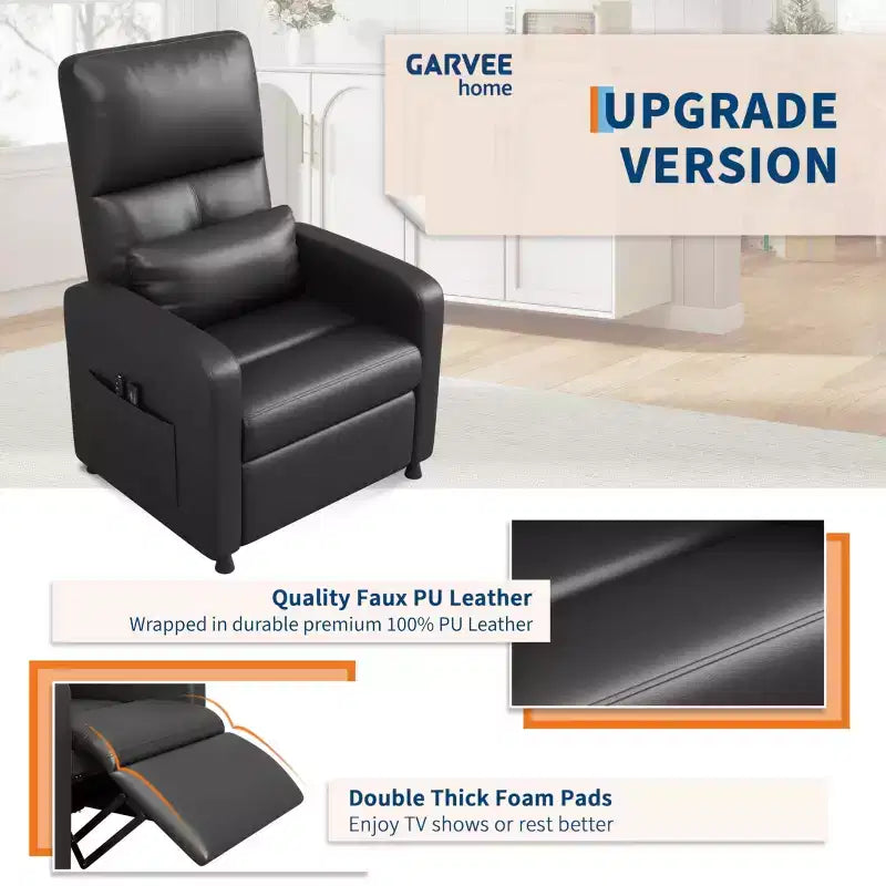 Fauteuil Inclinable Électrique - Chaleur et Massage, Fauteuil Relax Électrique Réglable Ergonomique en Cuir PU, Dossier Haut, Siège Rembourré, Sièges de Cinéma Maison