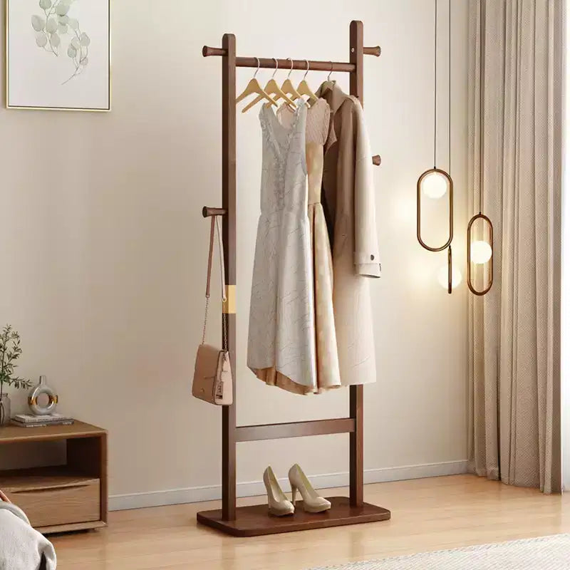 Porte-vêtements en bois pour hommes et femmes, Portant à vêtements avec tiroir, cintre, plateau de rangement, barre à cravates, étagère à chaussures, Valet de chambre pour chambre à coucher, bureau, entrée