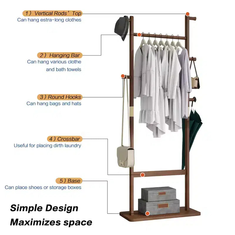Porte-vêtements en bois pour hommes et femmes, Portant à vêtements avec tiroir, cintre, plateau de rangement, barre à cravates, étagère à chaussures, Valet de chambre pour chambre à coucher, bureau, entrée
