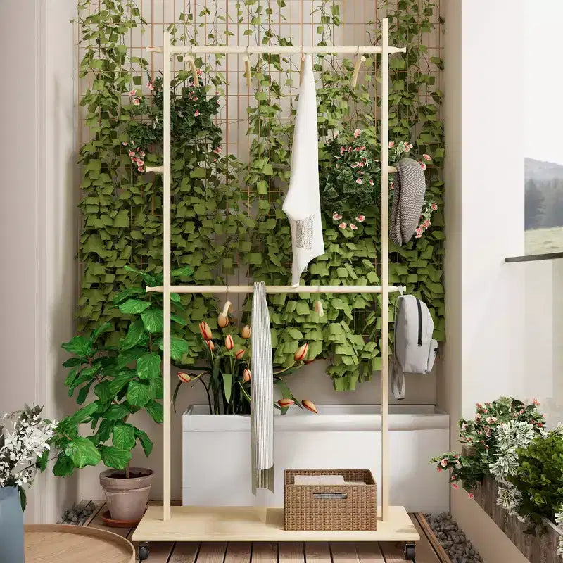 Porte-vêtements en bois pour hommes et femmes, Portant à vêtements avec tiroir, cintre, plateau de rangement, barre à cravates, étagère à chaussures, Valet de chambre pour chambre à coucher, bureau, entrée