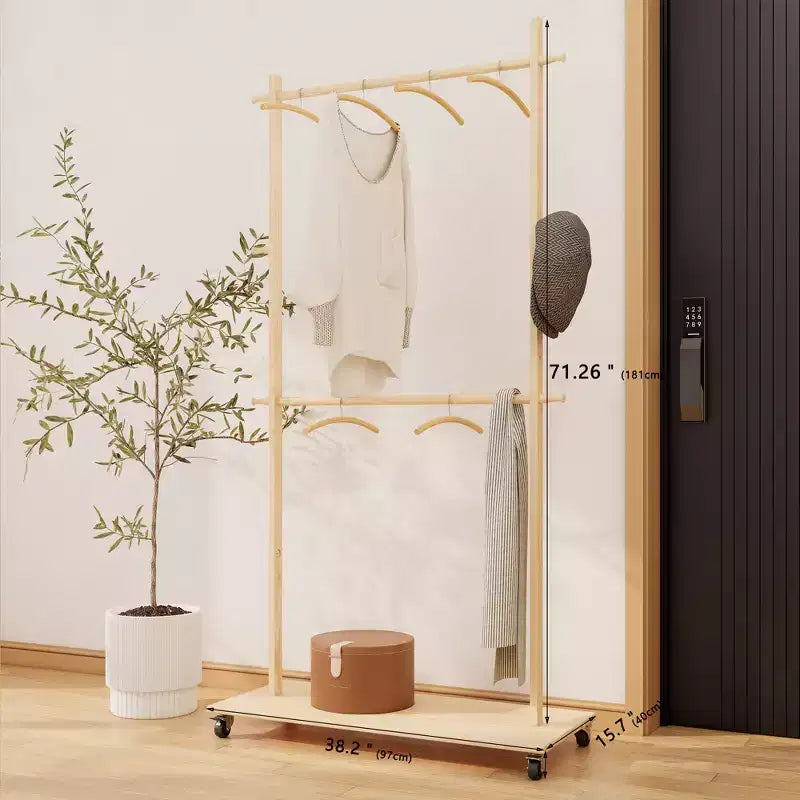 Wooden Valet Stand for Men Women, Clothing Rack with Drawer,Coat Hanger,Tray Organizer,Necktie Bar,Shoe Shelf, Suit Valet for Bedroom Office Entryway