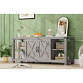 CuisinSmart Farmhouse Wooden TV Cabinet Up To 65'' TVs, TV Media Console Table with Adjustable Shelves & 2 Cabinets, for Living Room Bedroom