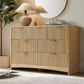 7 Drawers Dresser, Modern Wood Chest of Drawers, Dressers with Round Edge Design, Dresser TV Stand, Wood Drawer Organizer for Bedroom, Living Room