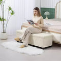 Banc ottoman de rangement de 119,4 cm, repose-pieds avec pieds, bout de lit, coffre de rangement en velours côtelé pour salon