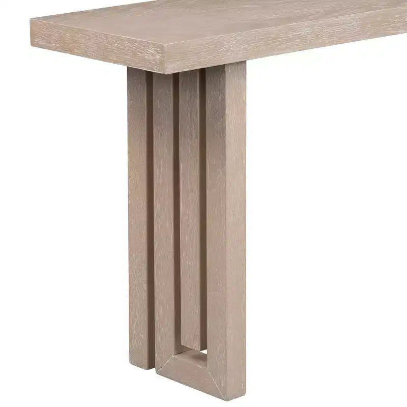 Console moderne pour entrée, placage en chêne, côtés sculptés, avec plateau spacieux pour salon