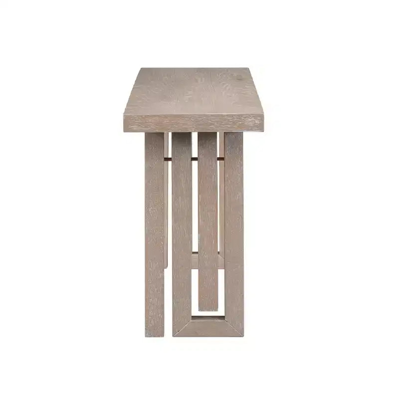 Console moderne pour entrée, placage en chêne, côtés sculptés, avec plateau spacieux pour salon