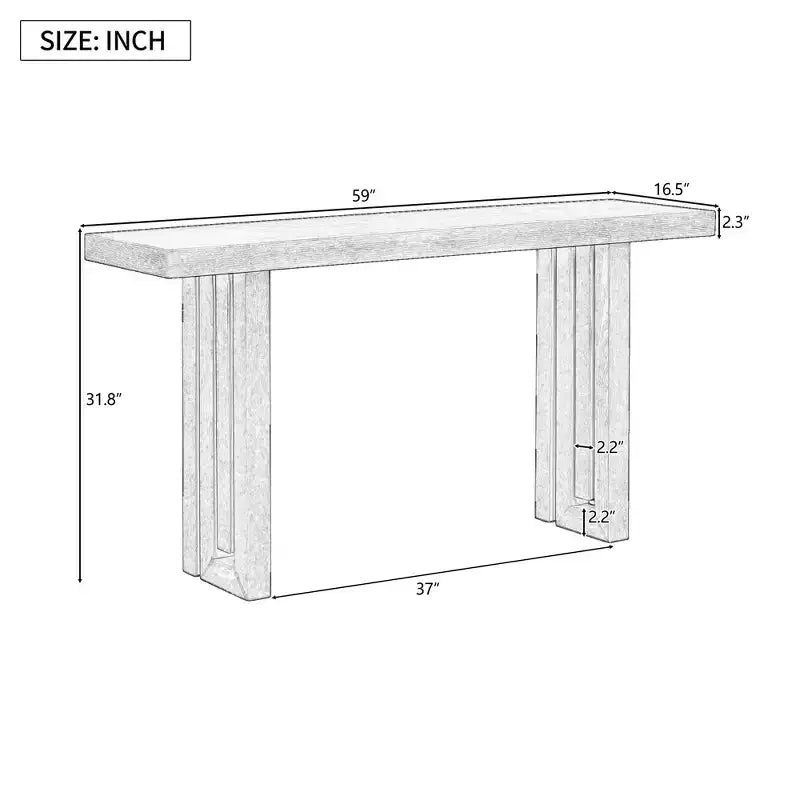 Console moderne pour entrée, placage en chêne, côtés sculptés, avec plateau spacieux pour salon