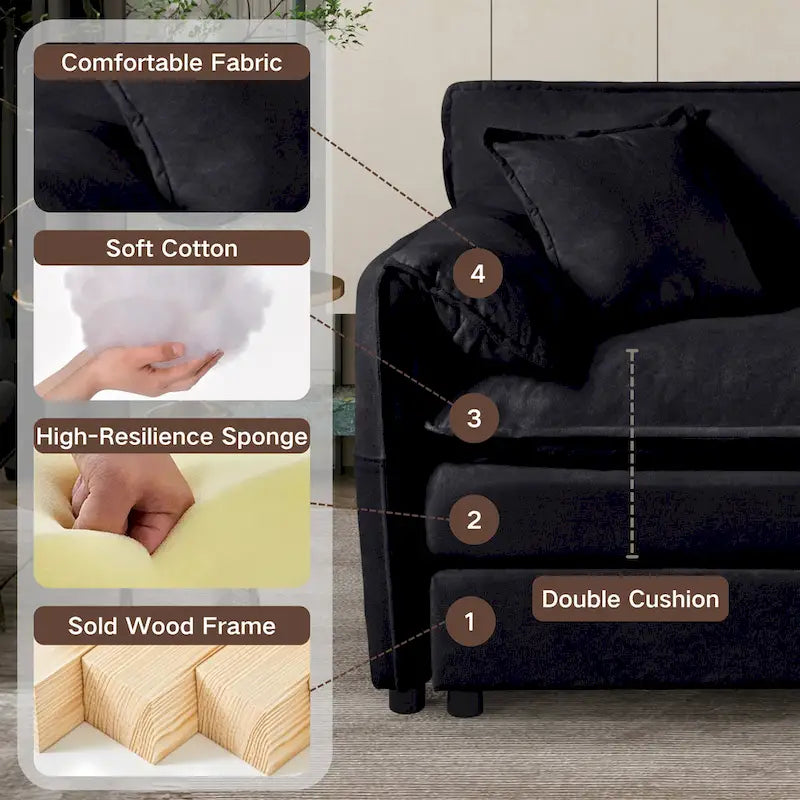 2-Pieces Chenille Accent Sofa Chair Set of 2 with Oversized Armchairs and 29.92 Deep Seats (800lb Capacity)