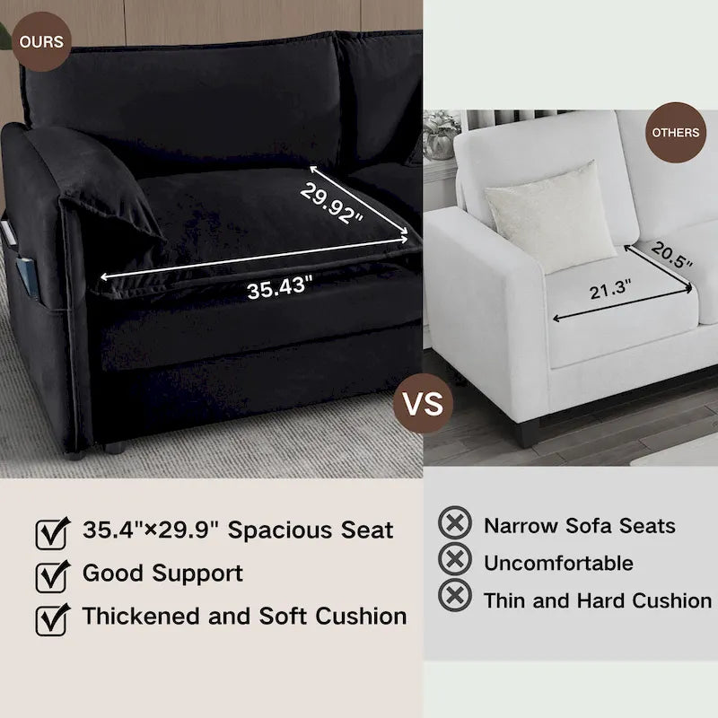 2-Pieces Chenille Accent Sofa Chair Set of 2 with Oversized Armchairs and 29.92 Deep Seats (800lb Capacity)