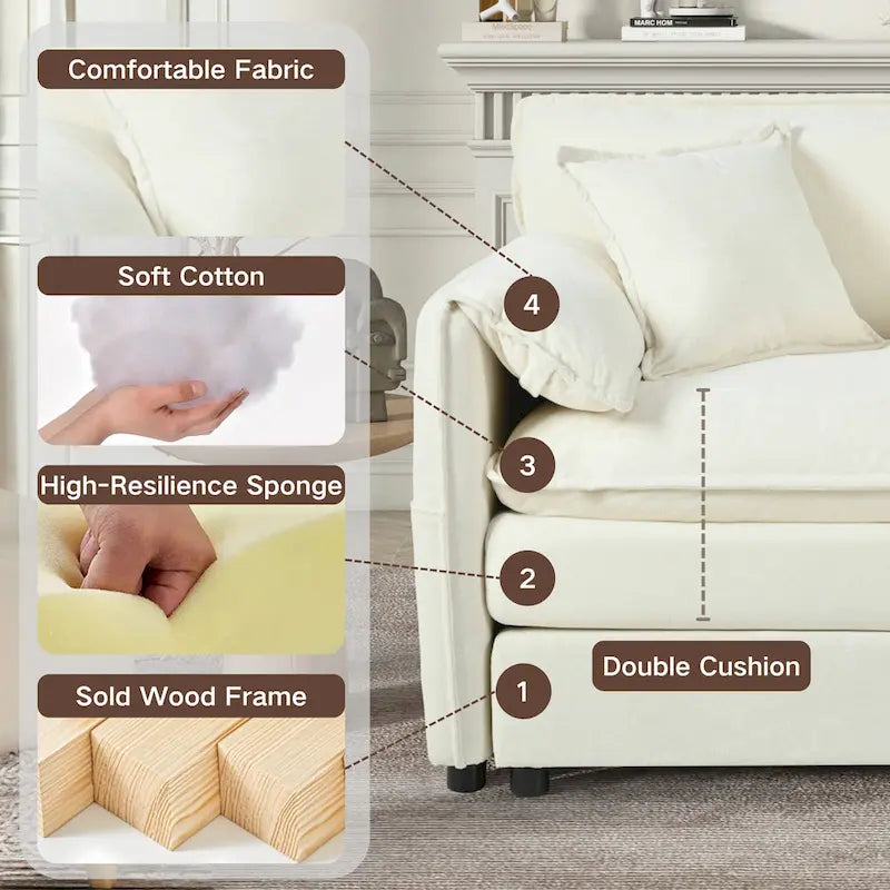 2-Pieces Chenille Accent Sofa Chair Set of 2 with Oversized Armchairs and 29.92 Deep Seats (800lb Capacity)