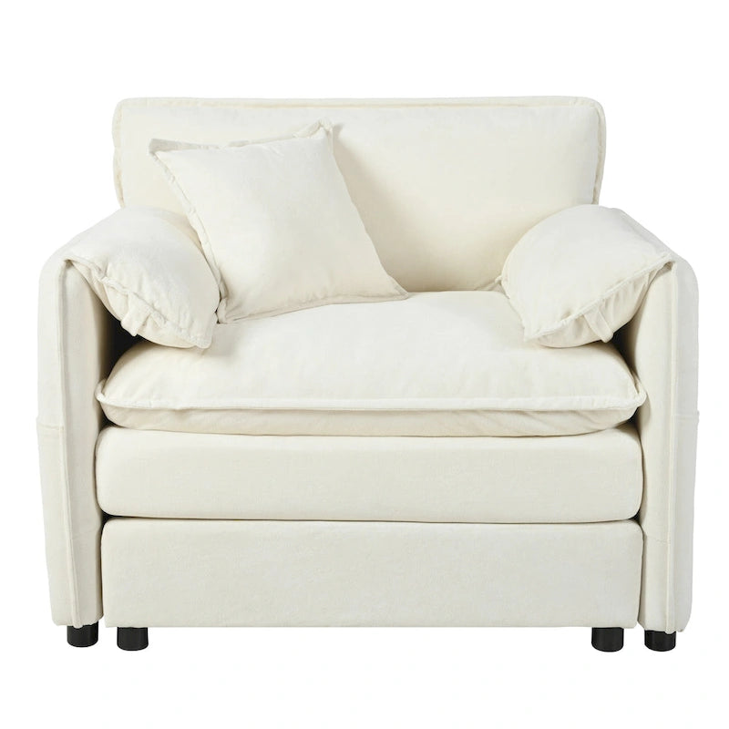 2-Pieces Chenille Accent Sofa Chair Set of 2 with Oversized Armchairs and 29.92 Deep Seats (800lb Capacity)
